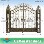 new style and good qualitity wrought iron electric gate design-WSDM GATE 005