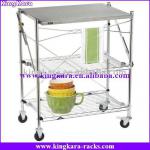 KingKara metal steel chrome plated kitchen cart-KAKSR01