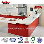 Amblem red lacquer finishing kitchen cabinets-L39