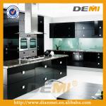 Prefab sample small kitchen designs with black lacquer painting-