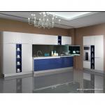 White and Blue High Gloss Lacquer Kitchen Cabinet from 2013 OPPEIN Design-OP13-294