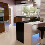 High GLoss UV &amp; SS Kitchen Cabinets-High Gloss Kitchen Cabinets
