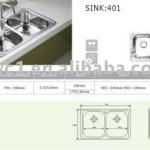 double bowl stainless steel sink-sink 401