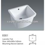 porcelain counter mounted kitchen sink for washing-E001