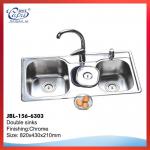 Double bowls with multi-functional kitchen sink-JBL-156-6303