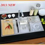 201/ 202/ 304 double bowl with board kitchen sink LS-9848A-LS-9848A