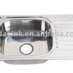 Polished kitchen sink with one draining board-6642(single)