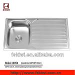stainless steel single bowl with drainboard-10050