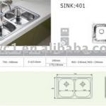 double bowl stainless steel sink-401