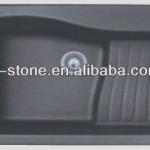 Black Single Bowl G-STONE Quartz Sink with drainer-GS-QN005