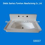 Simble Low Price White Corian Acrylic Modified Wash Basin/Solid Surface Wash Basin-S8007