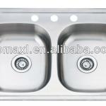 Popular Double Bowl Kitchen Stainless Steel Sink-BMSS-3319 Stainless Steel Sink
