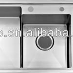 Stainless Steel Double Bowl Sink With Drain Board-ADTR1-7851