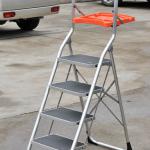 4 PP steps aluminum decorative ladder-YZ6004