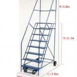 Rolling Steel Step Ladder(manufacturer)-RF-RL6