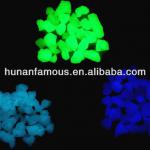glow gravel in night and fluorescent stone-