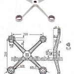 304 Stainless steel point-fixed Glass Wall spider with Mirror polished-210-1