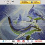 blue series dolphin pattern swimming pool mosaics-AGL6204