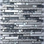 gold foil +stainless steel mosaic tile new design-J9803