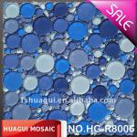 Blue mix round pattern glass mosaic swimming pool tiles HG-R8006-HG-R8006