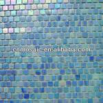 Blue Iridescent glass mosaic for swimming pool-GDC023