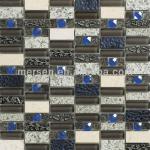 Polished galala marble mosaic mixed glass resin ceramic mosaic decoration materials mosaic wall tile MK0503-MK0503