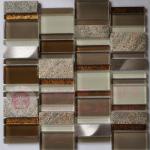 gold foil mosaic mix blinking slate,stainless steel mix crystal glass mosaic wall tiles-MY75-020A