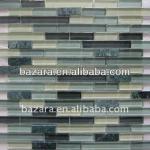 2013 Hot sell Nature Slate Stone Mix crystal Glass Mosaic 300*300MM-BAZ123T