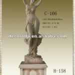 garden decoration square resin column stand with single figured women statue/bronze scupture with sexy women-H-158,H--158