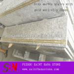 Grey marble with golden anti-slip lines stone Stairs-Grey marble with golden anti-slip lines stone Stai