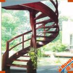 White oak solid wood spiral stairs with open risers make to order-HW-ST-003