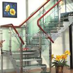 Interior stainless steel glass staircase-STS-4558