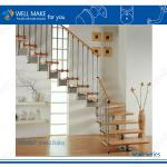 Glass Wood Straight Stairs Made In China-0815