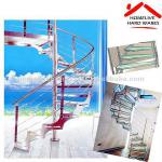 Fashion and concise stainless steel with glass spiral staircase suitble for inside or outside-HL2-3013