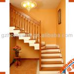 Oak solid wood double winder stairs with georigian spindles and newels D-end bottom tread/step make to order-HW-ST-007
