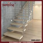 indoor straight floating hidden stringer stairs-DMS-6021 straight staircase