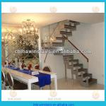 stainless steel staircase wood tread stairs-WS-0203