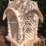 Dholpur Pink Stone Carving Lamp-DSA-LAMP-423