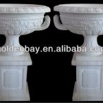 FP-011 Marble Flower Pot Sculpture Outdoor Planter Flower Pot Manufacturer-FP-011