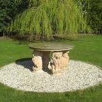New Style Natural Stone Garden Tablestone round table top, garden stone tables and chairs-CF-GD-402