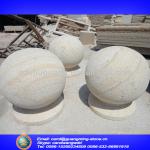 Nature yellow vein sandstone stone balls-SG-D349