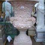 red marble flowerpot sculpture for garden and home-MHP013
