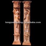 red marble carved lady decoration column-MP021