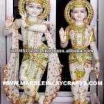 White Makrana Marble Radha Krishna Statue-0001