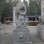 Decorative Marble Lion with Baby Statue Sculpture-YF-S0019