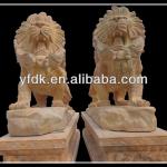 Hand-carved Red Stone Lion Statues For Sale-Mlion-33(2)