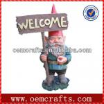 Hot Selling Resin Welcome Handmade Gnome Welcome Garden Statue-OEM07829