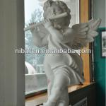 Outdoor White Home Angel Stone Sculpture-NBR70141