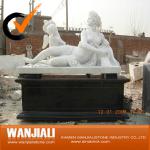 Lying female white marble statue-Lying female white marble statue