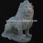 130cm high white marble lion statue-HX-AN8022